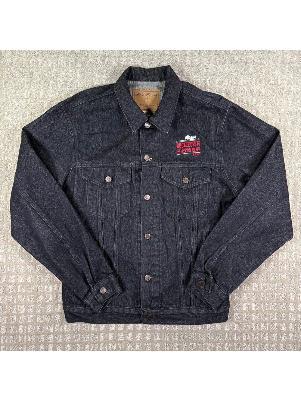 Three Rivers Black Denim Jacket Reno Made in USA M